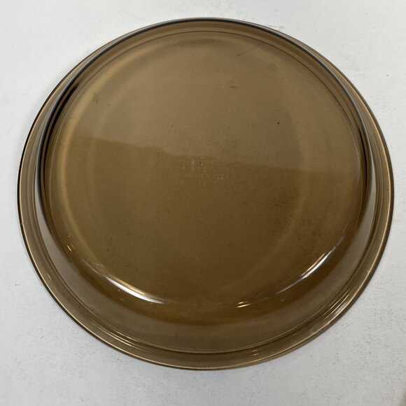 VINTAGE PYREX #209 AMBER GLASS DEEP DISH PIE PLATE BAKING PAN SMOOTH EDGE 9" USA - Picture 4 of 6